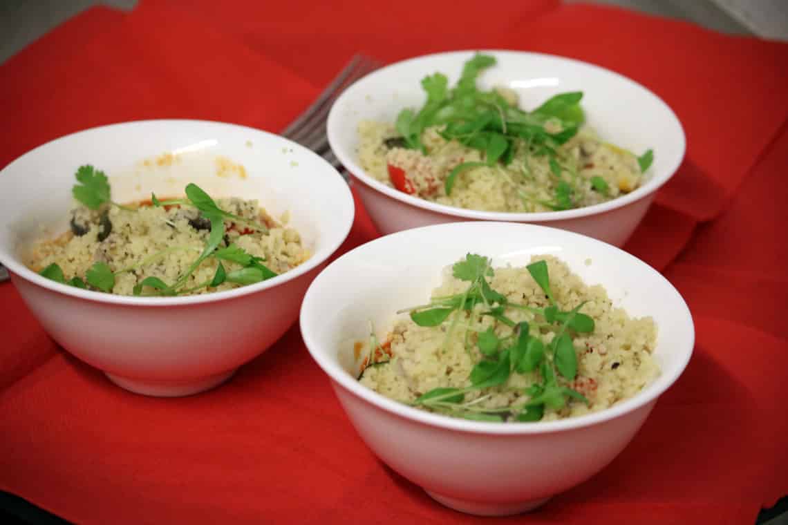 Marinated Couscous with Grilled Vegetables & Tomato Salsa (v)