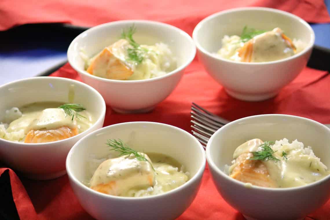 Roasted Salmon with Dill & Lemon Sauce