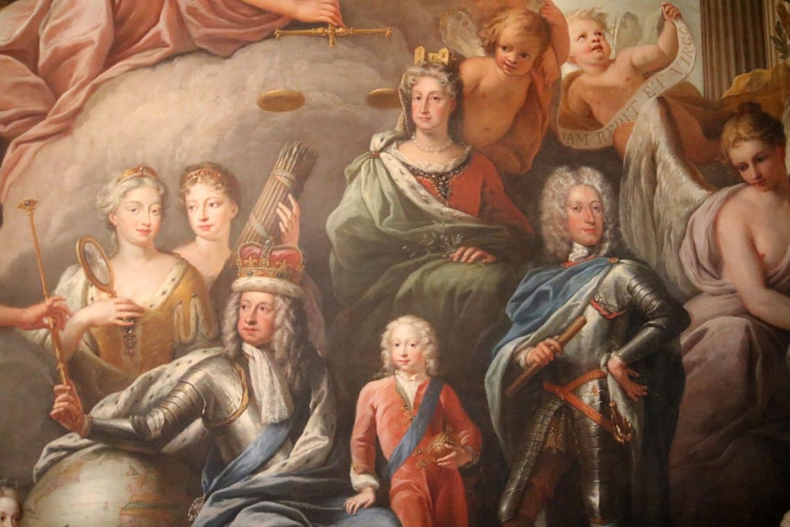 Old Royal Naval College, The Painted Hall The West Wall – George I, His Family and His Virtues Old Royal Naval College, The Painted Hall The West Wall - George I, His Family and His Virtues