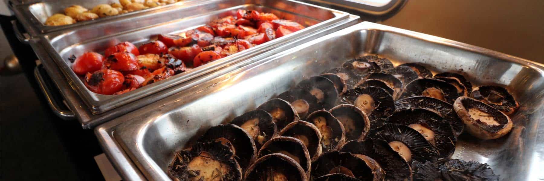 Marinated Grilled Plum Tomatoes & Portabello Mushrooms with Garlic & Rosemary
