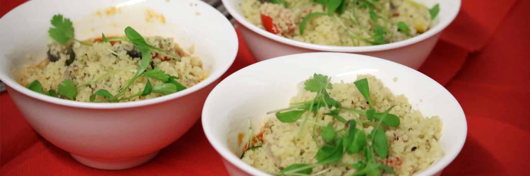 Marinated Couscous with Grilled Vegetables & Tomato Salsa (v)