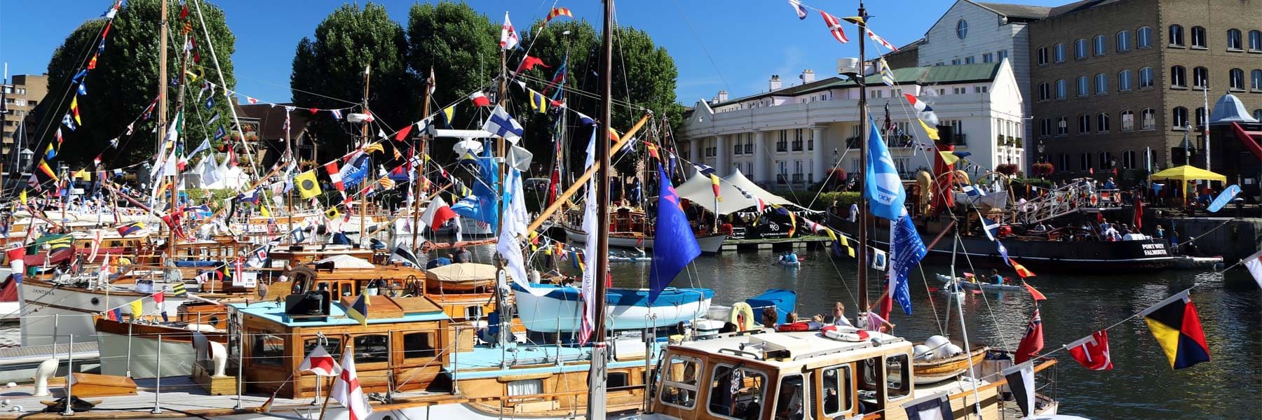 St. Katharine Docks during the Classic Boat Festival