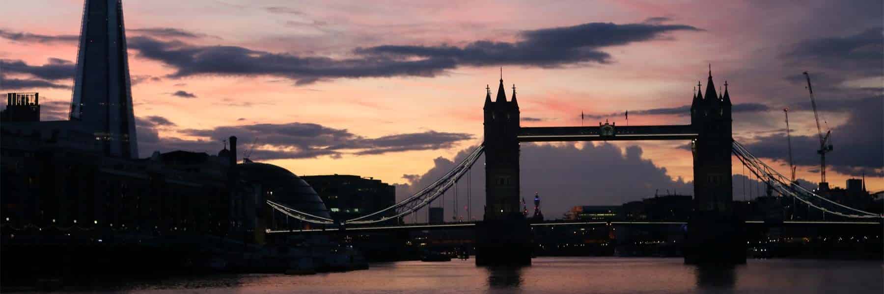 Tower Bridge & the Shard at sunset
