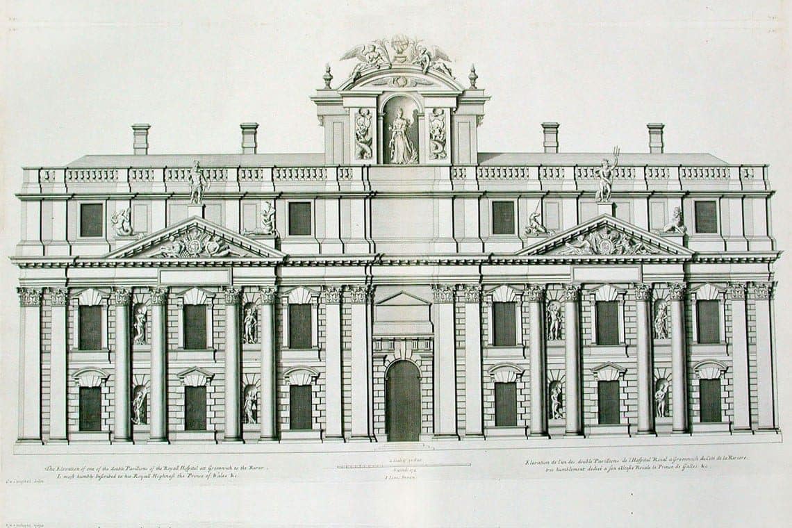 King Charles Court, designed by John Webb. King Charles Court, designed by John Webb.
