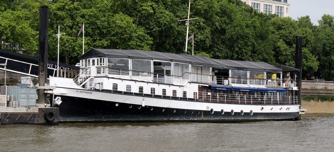 The Yacht at Temple Pier (M.V St. Katharine)