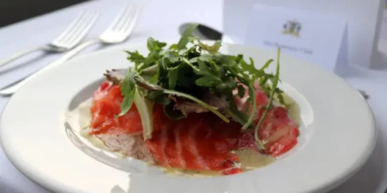 Beetroot Cured Salmon with Soured Cream & Caviar