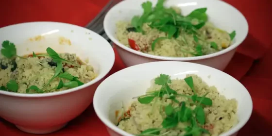 Marinated Couscous with Grilled Vegetables & Tomato Salsa (v)