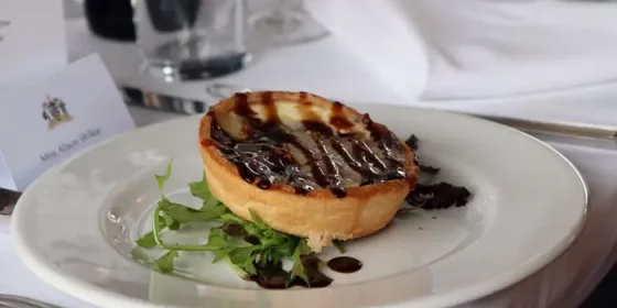 Stilton & Red Onion Tart with Roasted Cherry Tomatoes