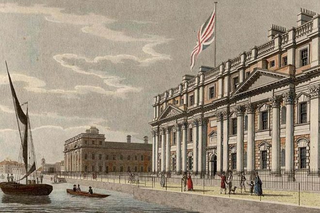 El Royal Hospital for Seamen, diseñado por Sir Christopher Wren.