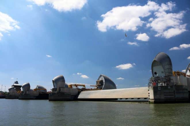 The Thames Barrier, Delta Span in the maintenance position