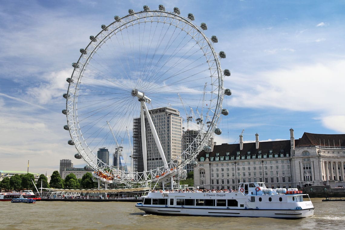 M.V Thomas Doggett Passing the London Eye