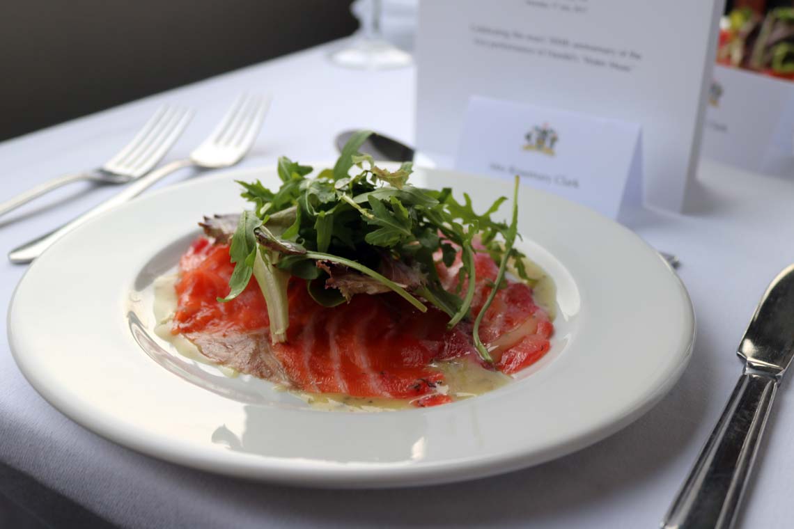 Beetroot Cured Salmon with Soured Cream & Caviar