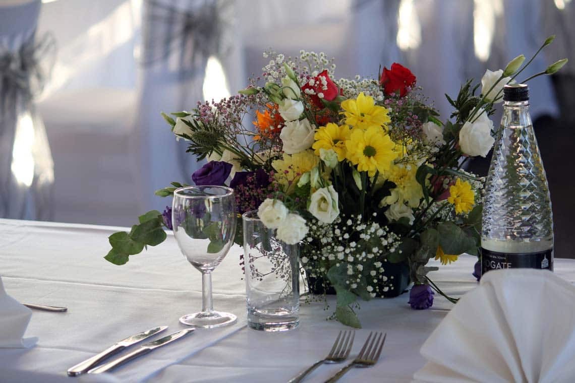 Table Linen & Fresh Flowers