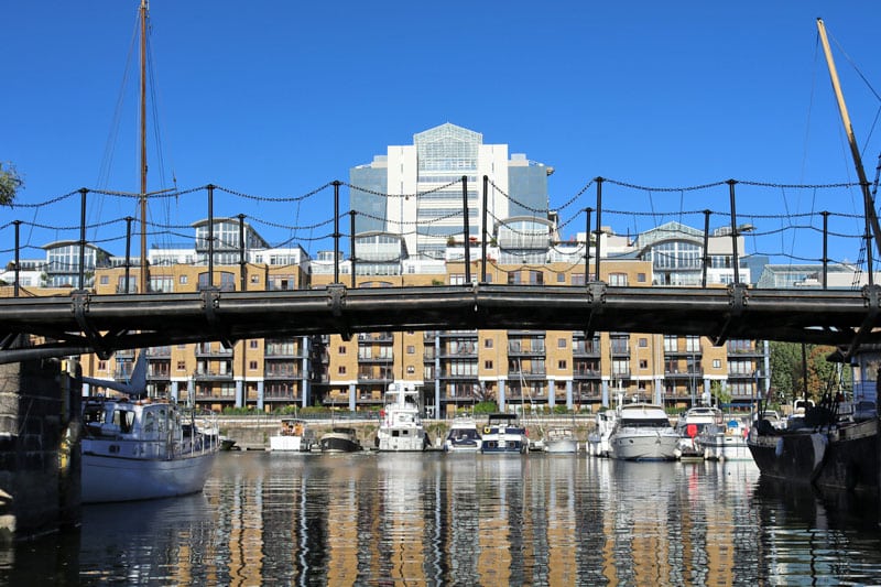 Telford Bridge & the East Dock, St. Katharine Dock, London Borough of Tower Hamlets