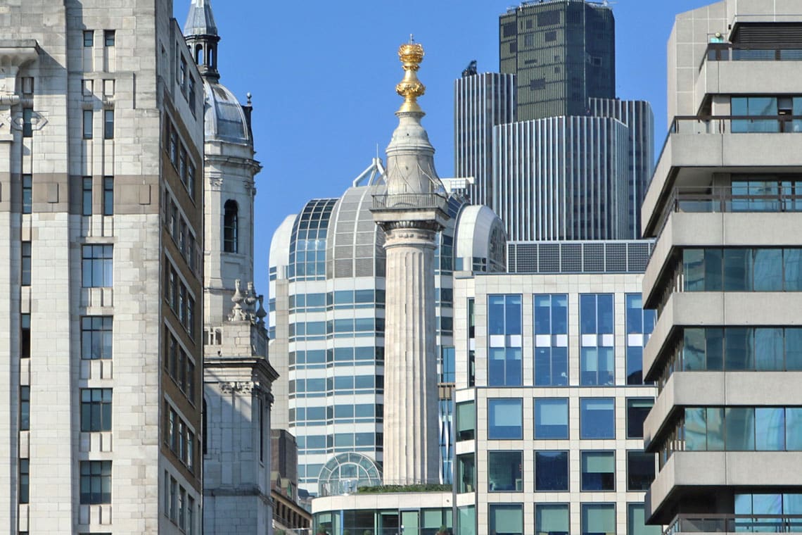 Il Monumento al Grande Incendio di Londra, Città di Londra