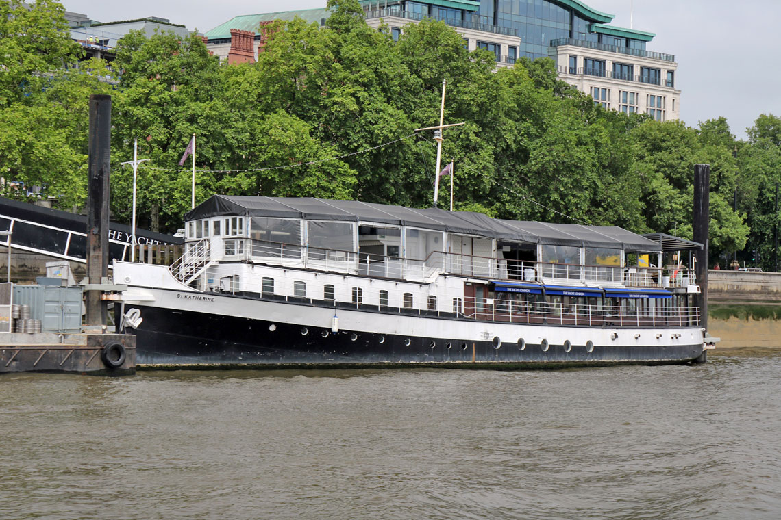 The Yacht at Temple Pier (M.V St. Katharine)