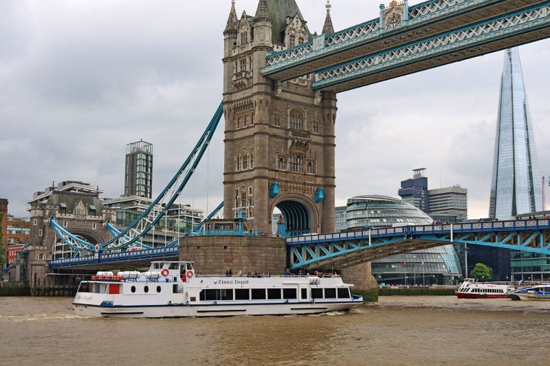 M.V Thomas Doggett approaching Tower Bridge